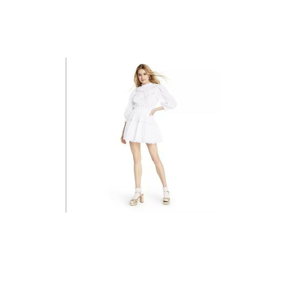 Loveshackfancy White Talulah Pintuck Yoke Dress